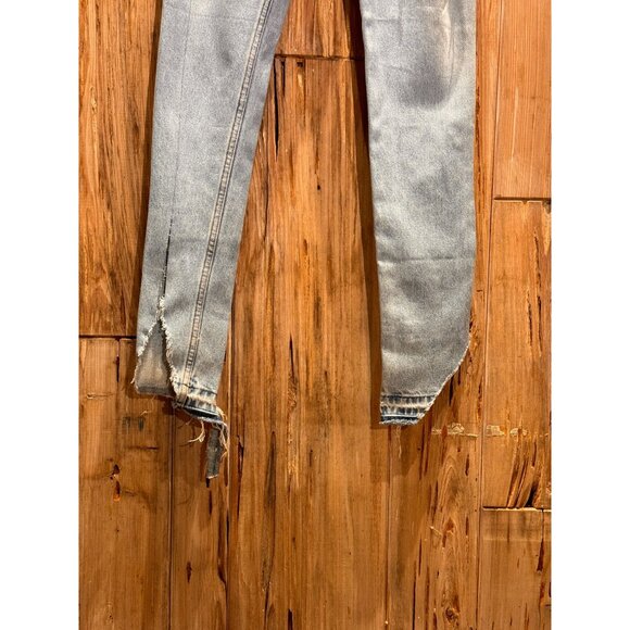 LAMBERT / Levis Up-Cycled Distressed Re-Purposed Lambert Womens Jeans 26 Blue De - Picture 4 of 12